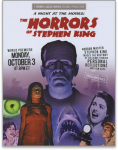 Image of movie poster for A NIGHT AT THE MOVIES: THE HORRORS OF STEPHEN KING directed by Laurent Bouzereau